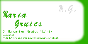 maria gruics business card